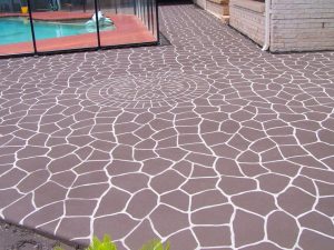 béton imprimé par pochoirs