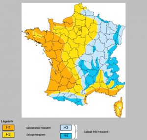 carte des zones de salage en France