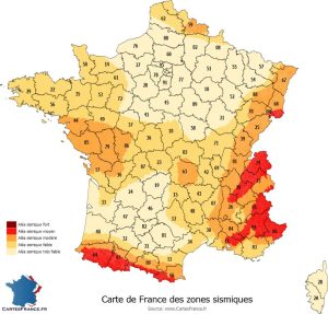 carte de France des zones sismiques